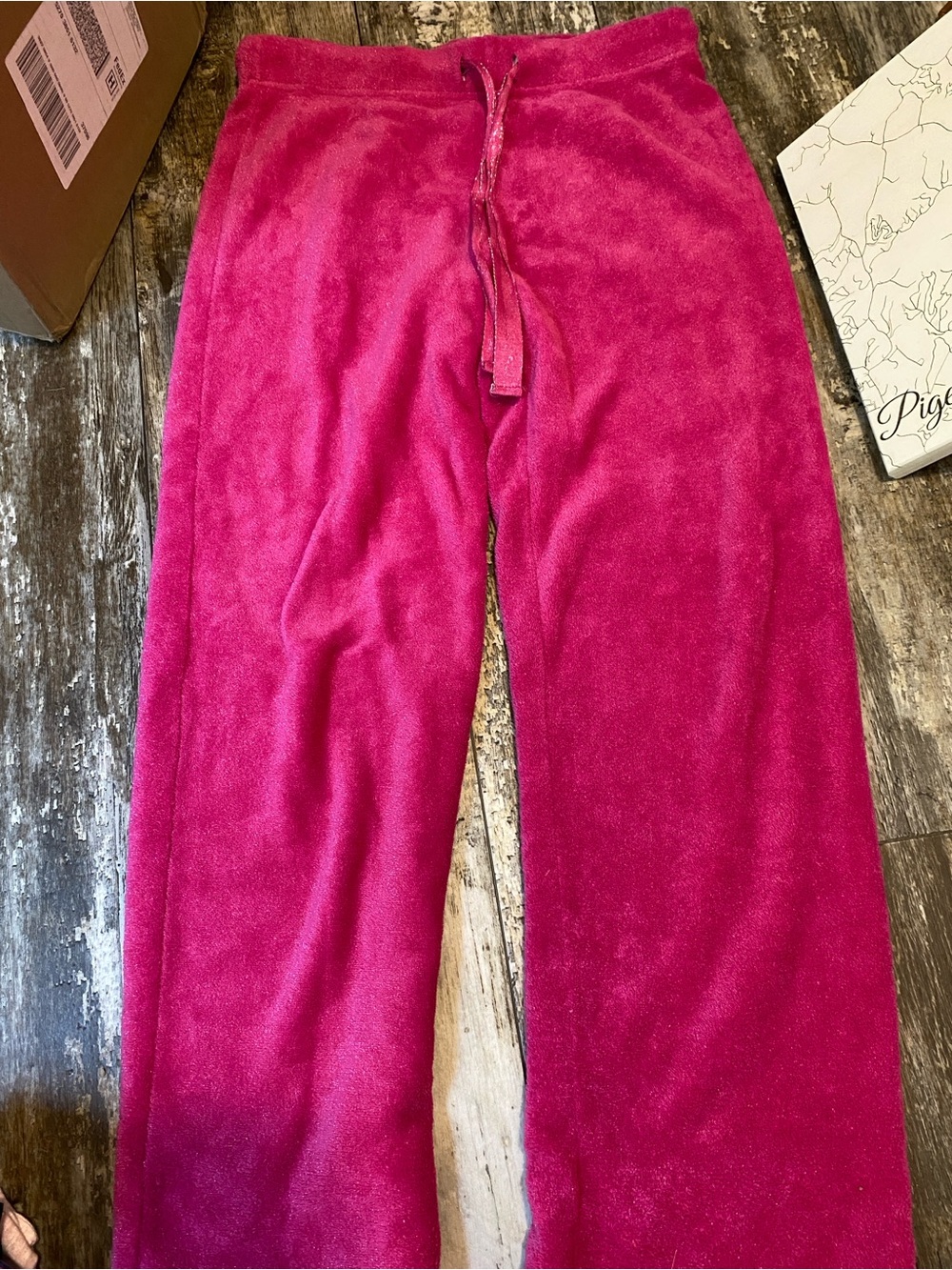 Faded Glory Plush Drawstring Lounge Pants - Hot Pink